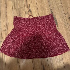 Brandy Melville, red floral skirt, M